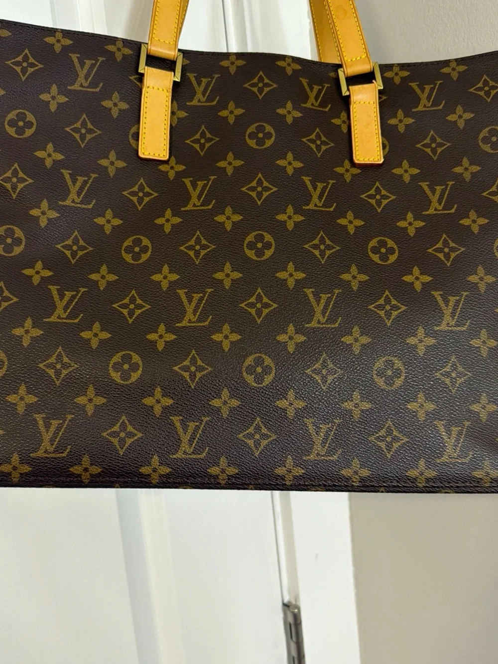 Louis Vuitton Monogram Tote with Yellow Leather Handles